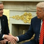O presidente dos EUA, Donald Trump, encontrará o primeiro -ministro canadense Mark Carney no Salão Oval da Casa Branca em Washington, DC, 6 de maio de 2025 (foto: Jim Watson / AFP) (Foto: Jim Watson / AFP via Getty Images)