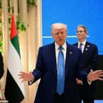 O presidente Trump disse que estava saindo do Oriente Médio para ir para casa e visitar seu novo neto