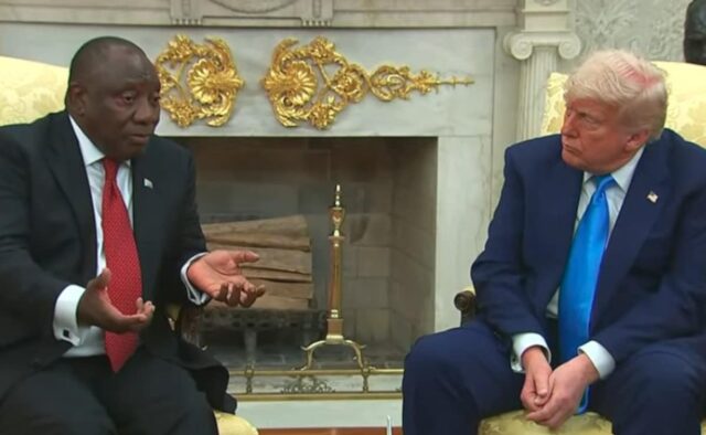 Trump enfrenta a África do Sul Ramaphosa antes das reivindicações de "genocídio branco"

