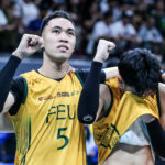 Feu Tamaraws Rookie Mikko Espartero, UAAP Temporada 87 após a perda das finais de vôlei masculino.