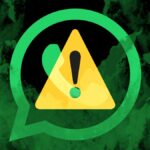 A warning symbol overlaid on toxic fumes and a Whatsapp logo.