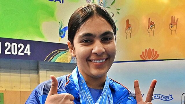 A Copa do Mundo da ISSF, Munique 2025: Suruchi Singh ganhou ouro no evento Air Pistol para mulheres 10 m.

