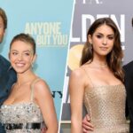 Gigi Paris e Glen Powell participam do 80º Globo de Ouro anual em Beverly Hilton em 10 de janeiro de 2023 em Beverly Hills, Califórnia.