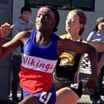 Clara Adams, que foi mostrada aqui no início desta temporada, venceu a corrida de 400 metros do estado, mas foi posteriormente desqualificada. (John Devine Monterey Herald)