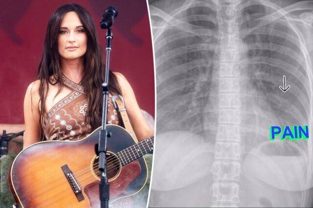 A estrela da música country, Kacey Musgrave, coloca o show depois de quebrar a costela: "Este s -t não é uma piada"

