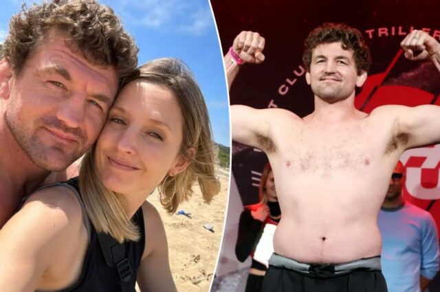 Ben Askren na foto com a esposa de Amy. 