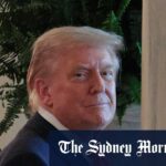 Donald Trump (centro) conversando com o secretário-geral da OTAN, Mark Rutte (à esquerda).