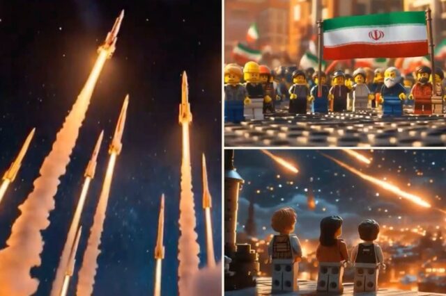 A mídia estatal iraniana reproduz vídeo estranho no estilo lego lego estilo

