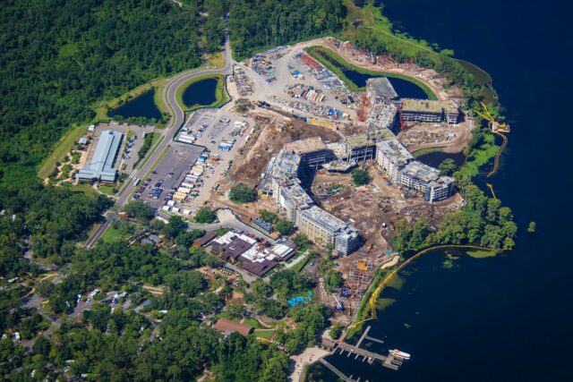 As fotos aéreas revelam a construção da construção e a velocidade da construção do Disney Lakeshore Lodge, perto de Magic Kingdom

