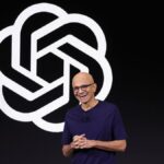 Microsoft CEO Satya Nadella speaks during the OpenAI DevDay event on November 06, 2023 in San Francisco, California.