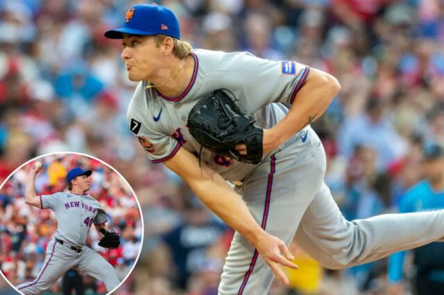 Blade Tidewell joga o campo durante o primeiro turno Mets 10-2 de Phillies em 20 de junho de 2025.