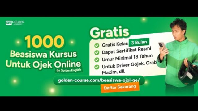 Bolsas de estudo gratuitas para 1000 OJOL de inglês dourado

