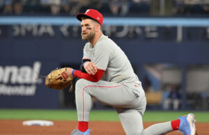 Bryce Harper esclarece emoções no retorno à matriz após um trecho duro March Madness Logo