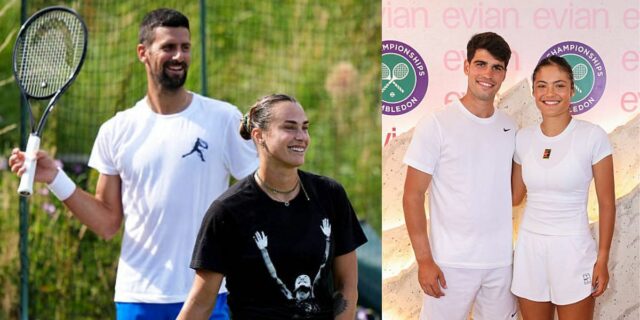 Novak Djokokovic e Aryna você Wibledon - Imagem Fonte: Getty