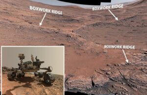 Curiosidade Rover Nasa tira fotos de “Spiderwybs” Marte, que indicam a água passada do planeta vermelho Marte Curiosidade Rover Image Ridge Boxwork.
