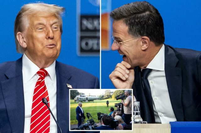 Donald Trump e Mark Rutte no cume da OTAN.