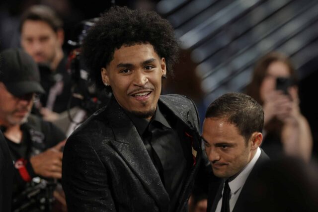 Dylan Harper reage a San Antonio Spurs na primeira rodada do draft de basquete da NBA em Nova York na quarta -feira, 25 de junho de 2025. Filipinas Filipinas Filipinas American