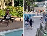 E eles se foram! Momentos engraçados britânicos nas férias para reservar espreguiçadeiras de sol em magaluf A piscina do segundo resort abre