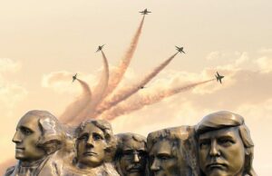 Especialistas do Monte Rushmore revelam se Trump pode ser adicionado ao monumento icônico – que os netos do escultor dão resposta direta Imagem: Artista Lee Leuning reimaginou o Monte Rushmore com a inclusão de Trump