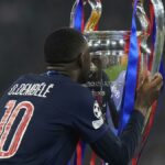 Esquadrão PSG para a lista do campeonato mundial de clubes da FIFA de jogadores de Paris Saint-Germain; Dembele, incluindo a dupla