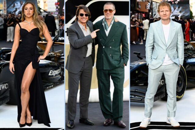 Brad Pitt e Tom Cruise participam das estreias de F1 The Movie on Leicester Square