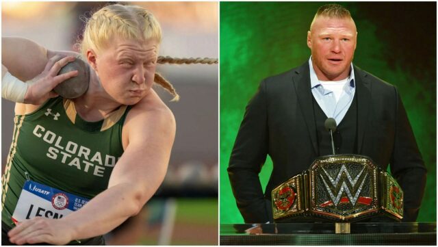 Lesnar no Campeonato de Atletismo da Divisão I da NCAA - (Fonte: Getty)