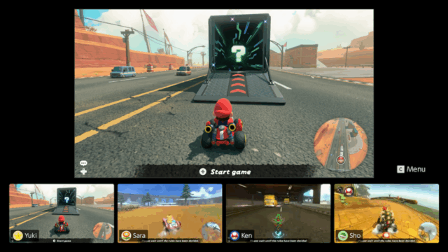 Nintendo Switch 2 GameChat Display com Mario Kart World