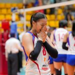 Infelizmente, Pilipinas, Eya Laure durante as semifinais da Copa das Nações AVC contra a China Taipei.