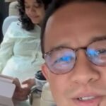 Happy Moment Anies Baswedan pega o primeiro neto a ir para casa