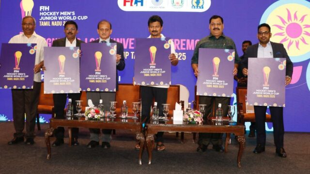 Hockey India e TN Government MOU, revelam o logotipo oficial da FIH para a Copa do Mundo Junior 2025

