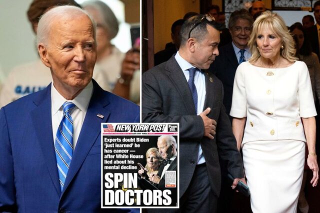 Jill Biden e conselheiro andando pela porta.