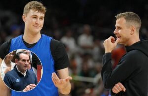 Jon Scheyer aborda o grande elogio de Cooper K ao Cooper Flagg. Jon Scheyer aborda o grande elogio de Cooper K ao Cooper Flagg.