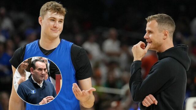 Jon Scheyer aborda o grande elogio de Cooper K ao Cooper Flagg.

