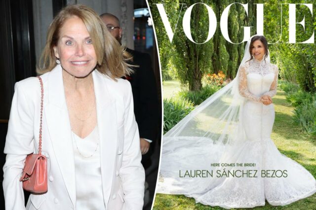 Katie Couric Slas Lauren Sánchez "Tacky" Dolce & Gabbana Dress $ 50 milhões de casamento com Jeff Bezos

