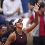 Madison Keys, EUA, comemora a quarta rodada de tênis francês contra o cabelo dos EUA Baptiste no Roland-Garros Stadium, em Paris, na segunda-feira, 2 de junho de 2025.