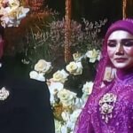 Maia Estinhada estava ausente, Mulan Jameela acompanhou Ahmad Dhani no Hall de Nguduh a Ghazali -in -law