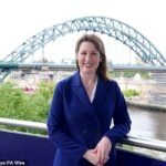 Kansler Rachel Reeves será retratada na segunda -feira durante uma visita a Gateshead, Tyne e Wear
