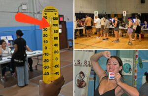 Mais de 445 mil eleitores vão para as pesquisas nas eleições básicas em Nova York, apesar das temperaturas de 100 graus Mais de 445 mil eleitores vão para as pesquisas nas eleições básicas em Nova York, apesar das temperaturas de 100 graus