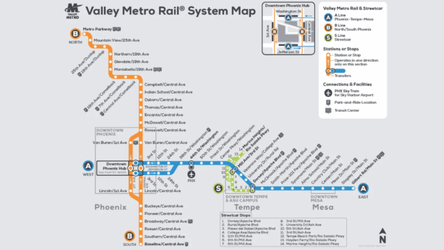 Mapa mostra US $ 1 bilhão para o Rail de expansão Phoenix

