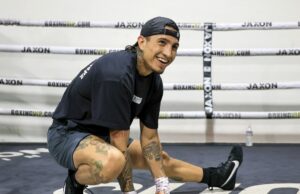 Mario Barrios para a melhor versão de Manny Pacquiao WBC Welterweight Title Defense vs Manny Pacquiao antes do exercício de mídia de Mario Barrios