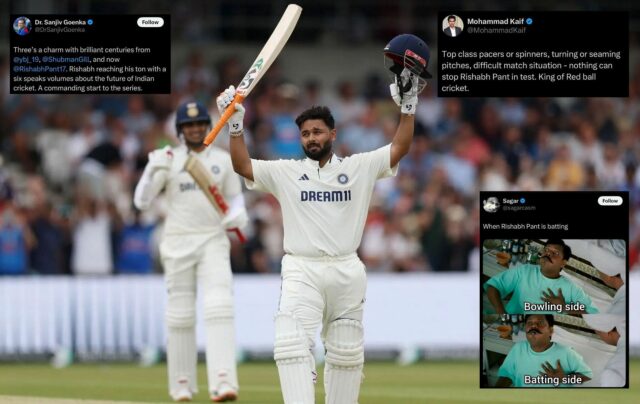 "Media social sem medo, quente e pura" -mídia social, teste de Rishabh Pant Eng vs End 2025


