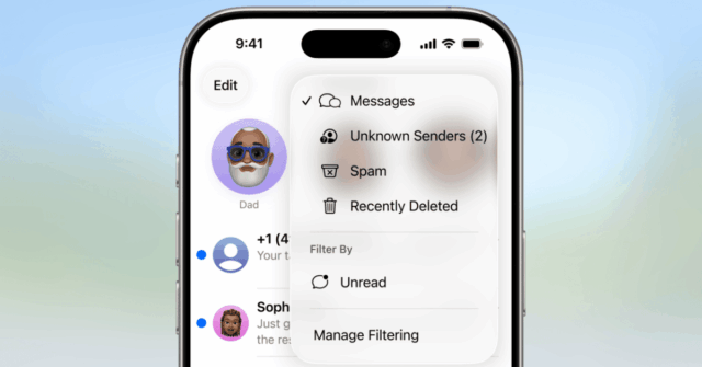 IOS 26 Spam Scam A Kown Megazioni Filter App App WWDC 2025