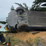 Motorista bate, cai quase sobre o Cliff do Condado de San Mateo