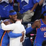 Jogo 7 Oklahoma City Thunder NBA Título para ganhar o Indiana Pacers para ganhar Shai Gilgeous-Alexander