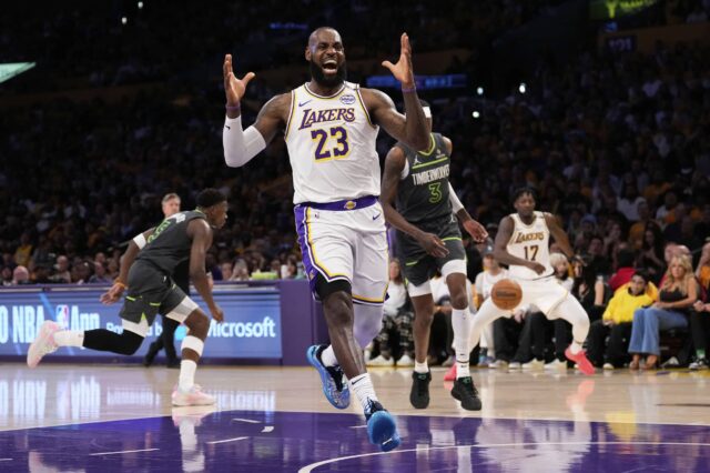 Lakers LeBron James NBA Playofflar Game 1 vs Timberwolves