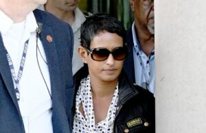 Naga Munchtty é vista pela primeira vez desde que foi relatado aos gerentes da BBC para Geri Halliwell-Horner depois de uma entrevista com ela Naga Munchtty viu pela primeira vez desde que foi relatado que os gerentes de café da manhã da BBC foram forçados a se desculpar com Geri Halliwell-Horner depois de uma entrevista com ela