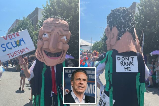 Nova York se veste como "escória lavada" Andrew Cuomo no desfile da sereia

