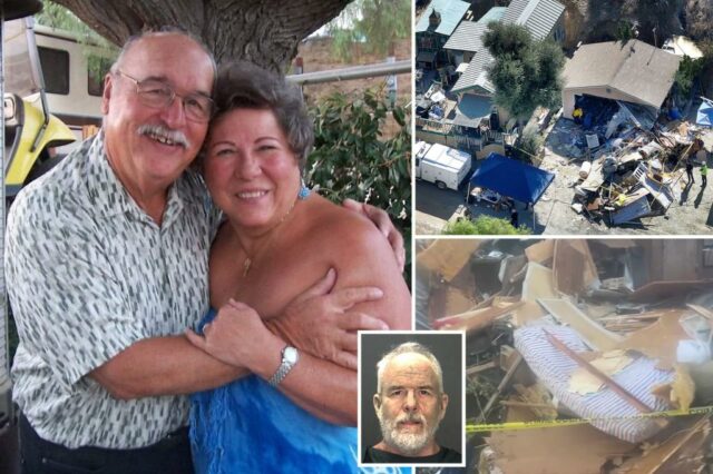Nudista acusado de assassinar vizinhos mais velhos supostamente disse que havia derrubado um cachorro -quente - que ele considerou uma "esfaquear" cruel

