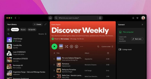 O Spotify Discovery Weekly recebe atualizações pessoais | ScreenGrab mostrado