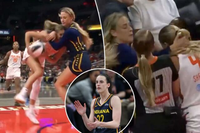 O jogo da febre termina com o caos absoluto depois de derrubar Caitlin Clark


